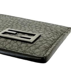 FENDI Business card holder/card case in grey with FF motif