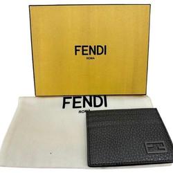 FENDI Business card holder/card case in grey with FF motif