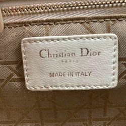 CHRISTIAN DIOR Lady Dior Cannage Small White with Scarf