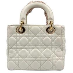 CHRISTIAN DIOR Lady Dior Cannage Small White with Scarf