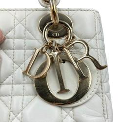 CHRISTIAN DIOR Lady Dior Cannage Small White with Scarf