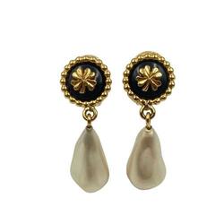 CHANEL Chanel Earrings Gold Swing Pearl