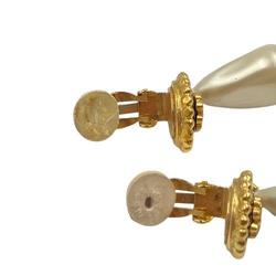 CHANEL Chanel Earrings Gold Swing Pearl