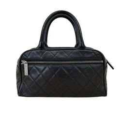 CHANEL Caviar Skin Boston Bag No.6 Leather Matelasse Black No Warranty Seal Included