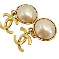 CHANEL Chanel Earrings 94P Coco Mark Fake Pearl Gold Plated Women's