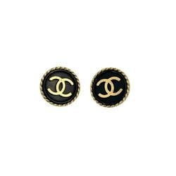 CHANEL Chanel Earrings 94A Coco Mark Gold Plated Buttons Women's