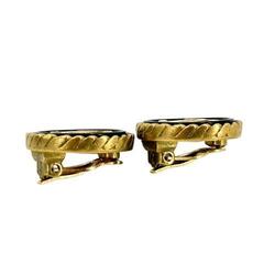 CHANEL Chanel Earrings 94A Coco Mark Gold Plated Buttons Women's