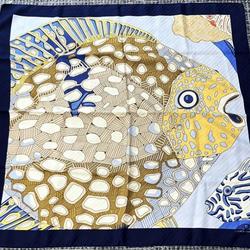 HERMES CARRE90 Silk scarf GRANDS FONDS "Grand Fonds Detail" by Annie Faivre