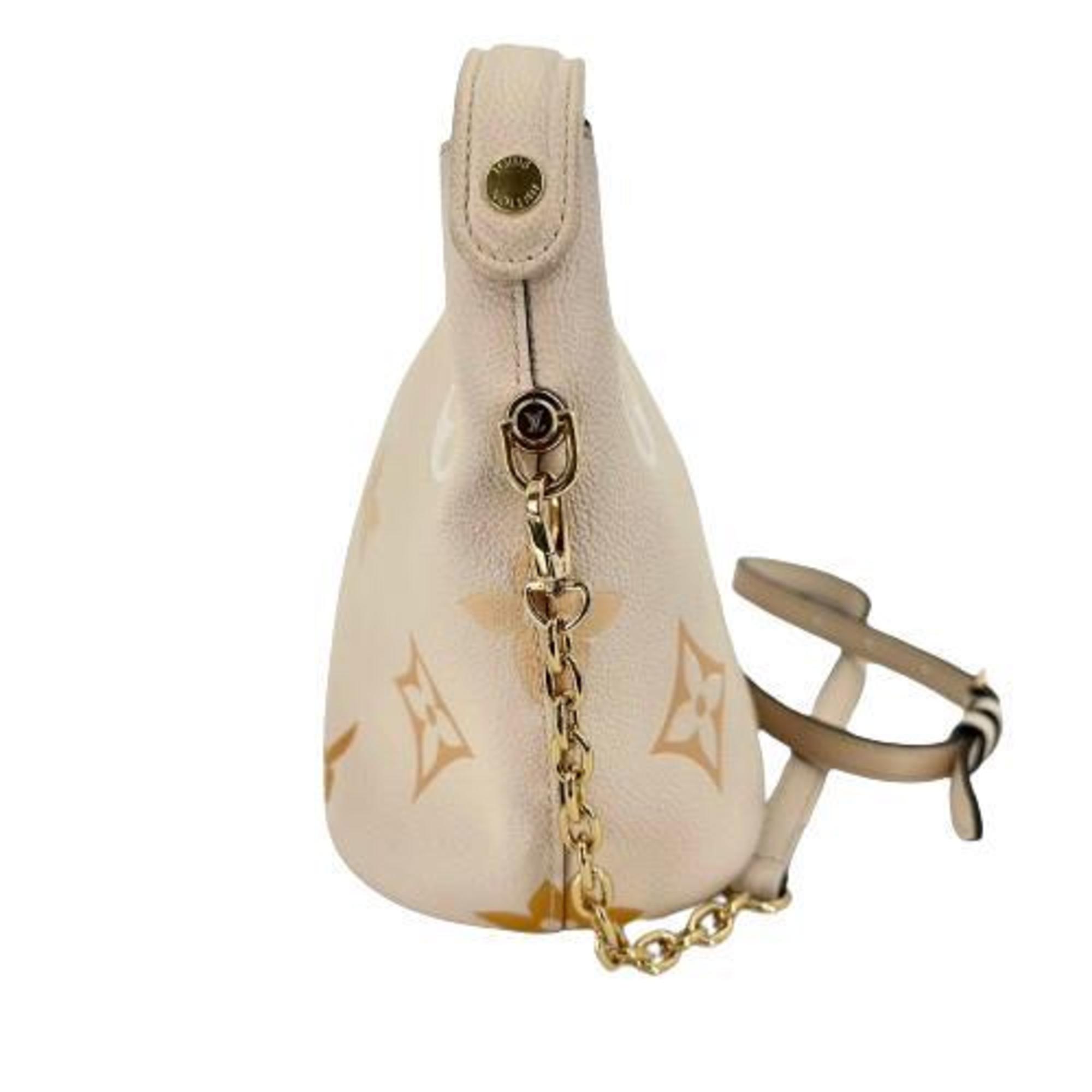 Louis Vuitton M45698 Monogram Empreinte Marshmallow PM Chain Shoulder Handbag Crème Saffron