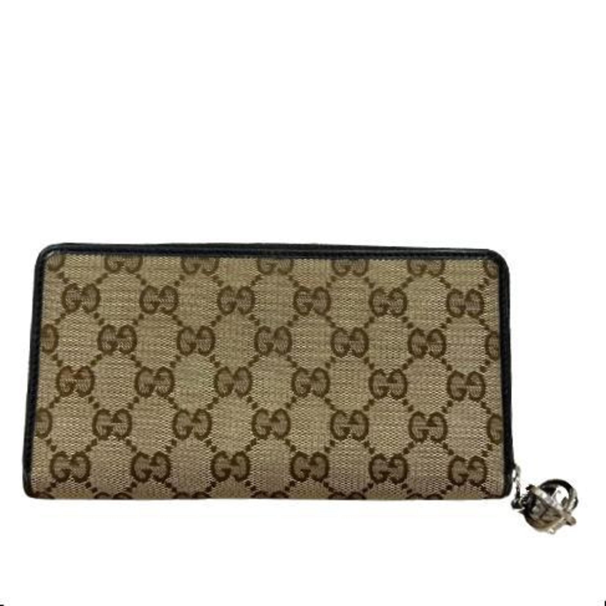 GUCCI 233025 Round Wallet Long Beige Men's