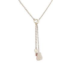 HERMES Kelly Crochet PM K18WG Pavé Diamond Necklace for Women