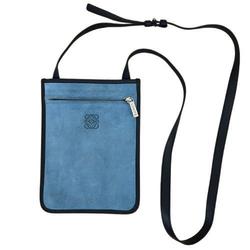 LOEWE shoulder bag in suede and embossed blue