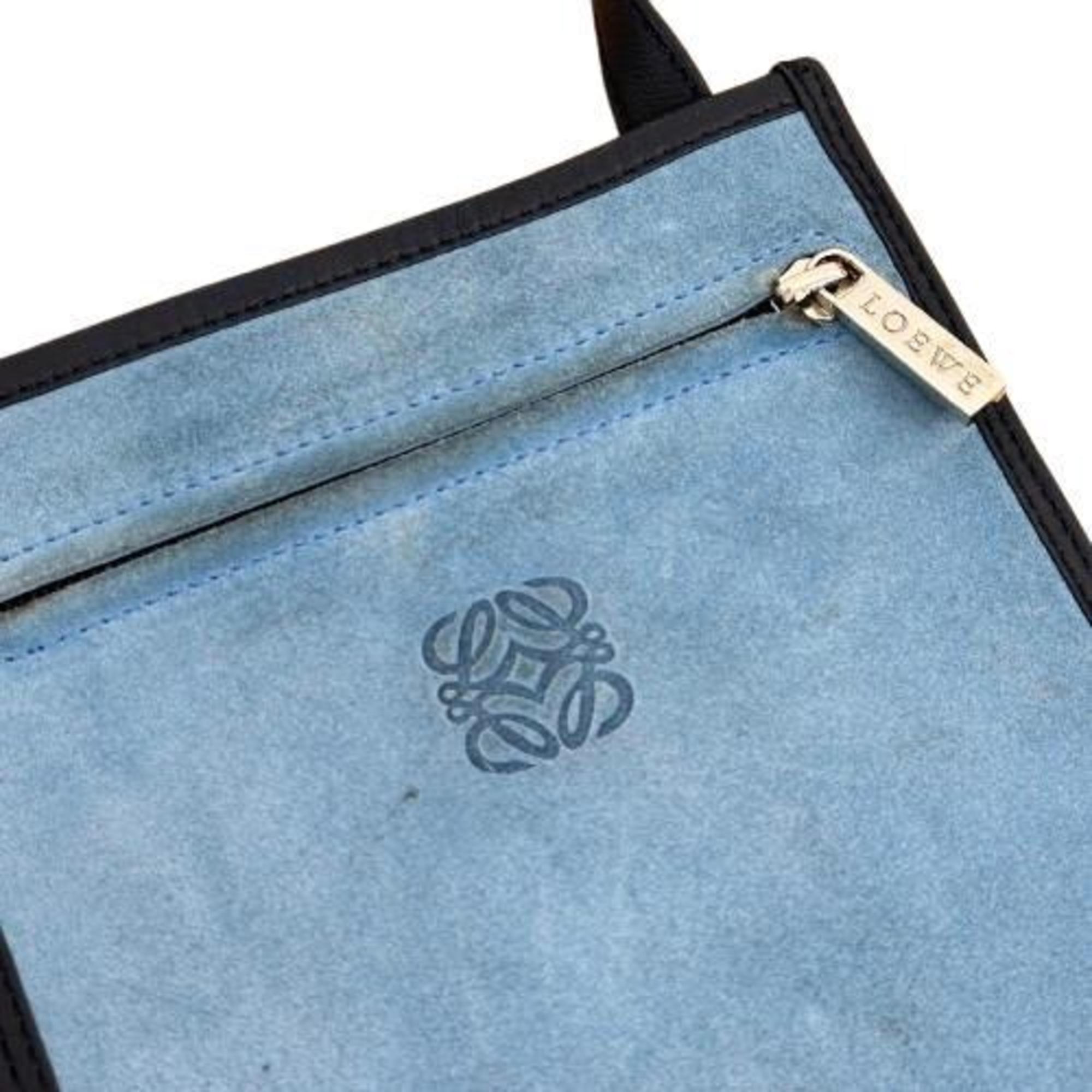 LOEWE shoulder bag in suede and embossed blue