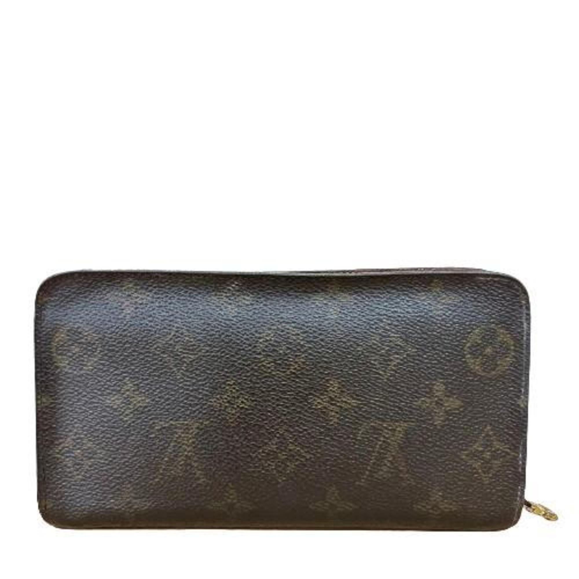 LOUIS VUITTON M61127 Monogram Porto Monnaie Zip Brown Long Wallet for Women and Men