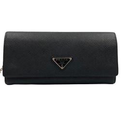 PRADA Prada Saffiano Long Wallet Black Passport