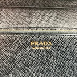 PRADA Prada Saffiano Long Wallet Black Passport