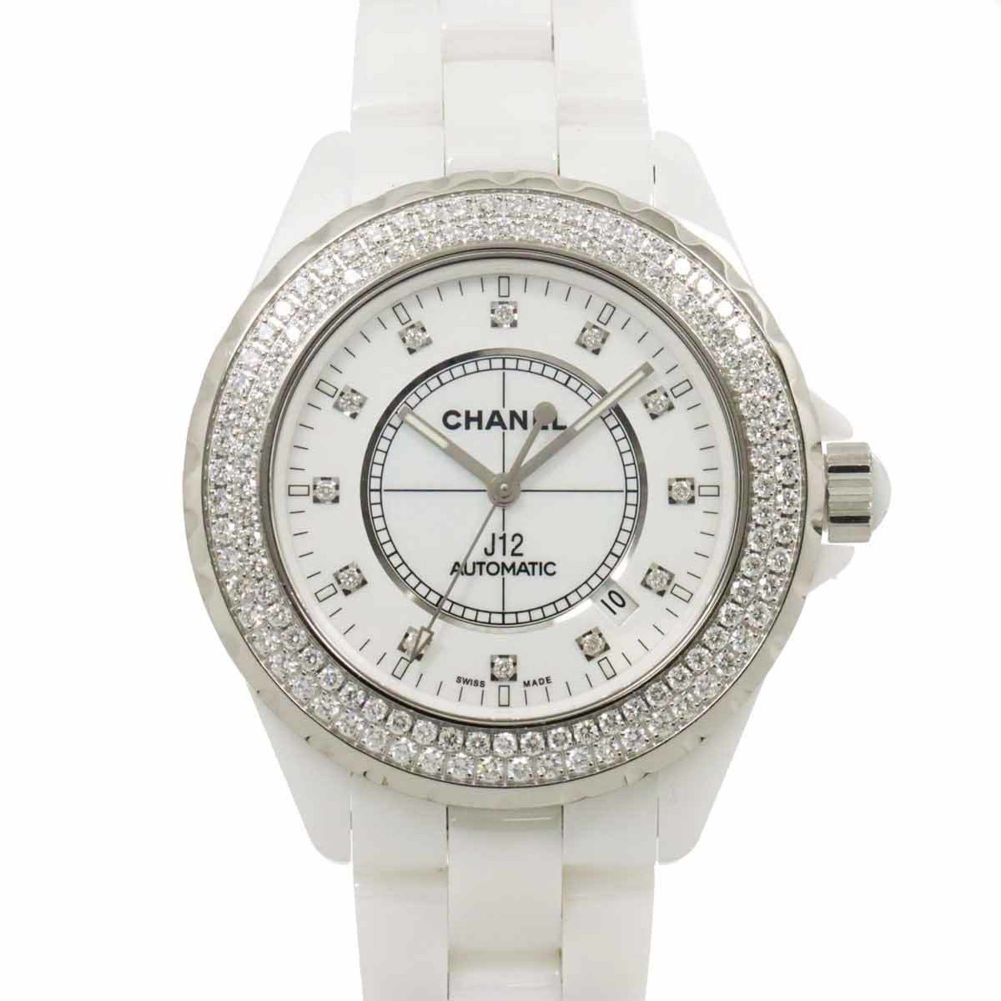 Chanel CHANEL J12 42mm H2013 Date Bezel Diamond Men's Watch White Ceramic Automatic Self-Winding