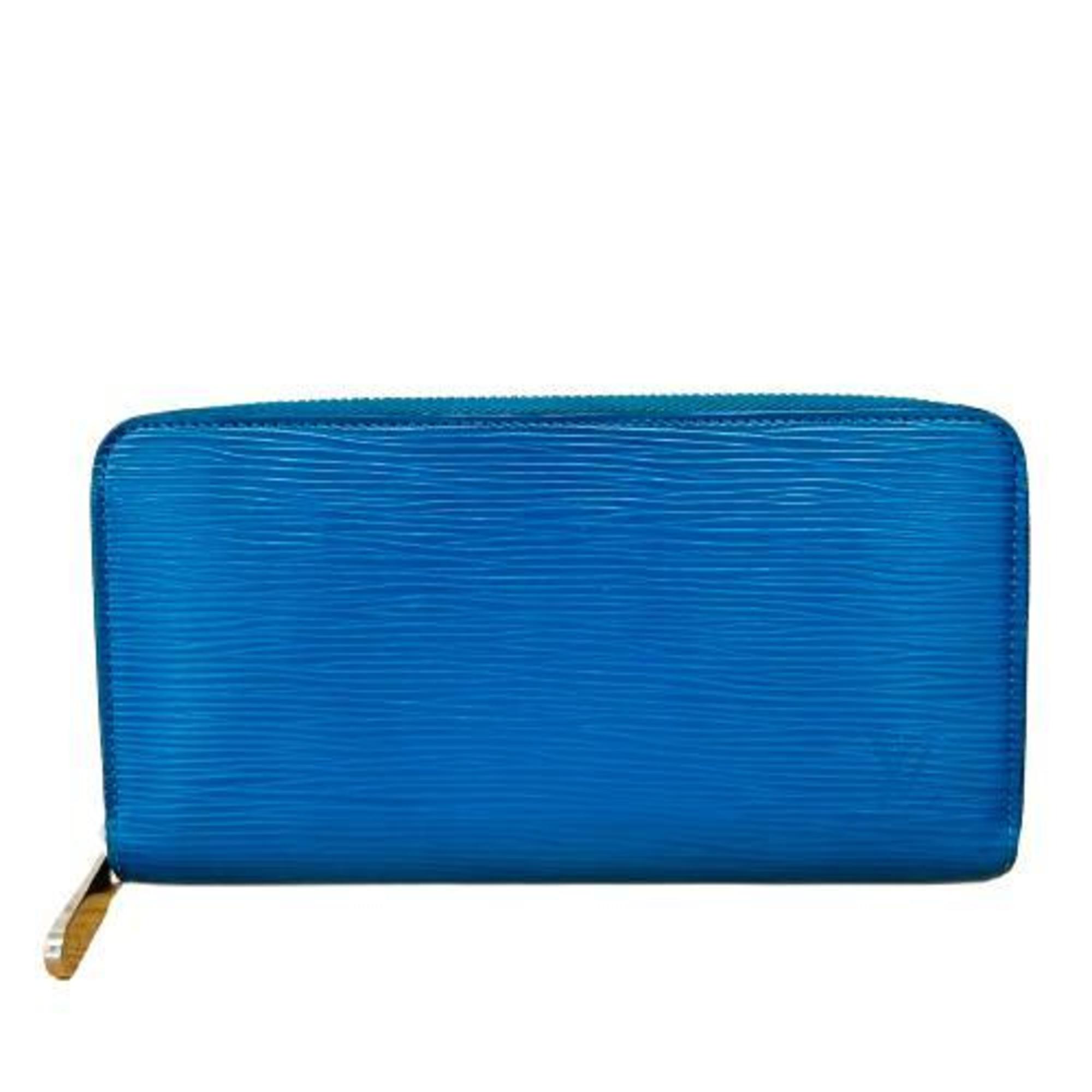 LOUIS VUITTON M60311 Epi Zippy Wallet Cyan Blue Turquoise Long Men's Women's