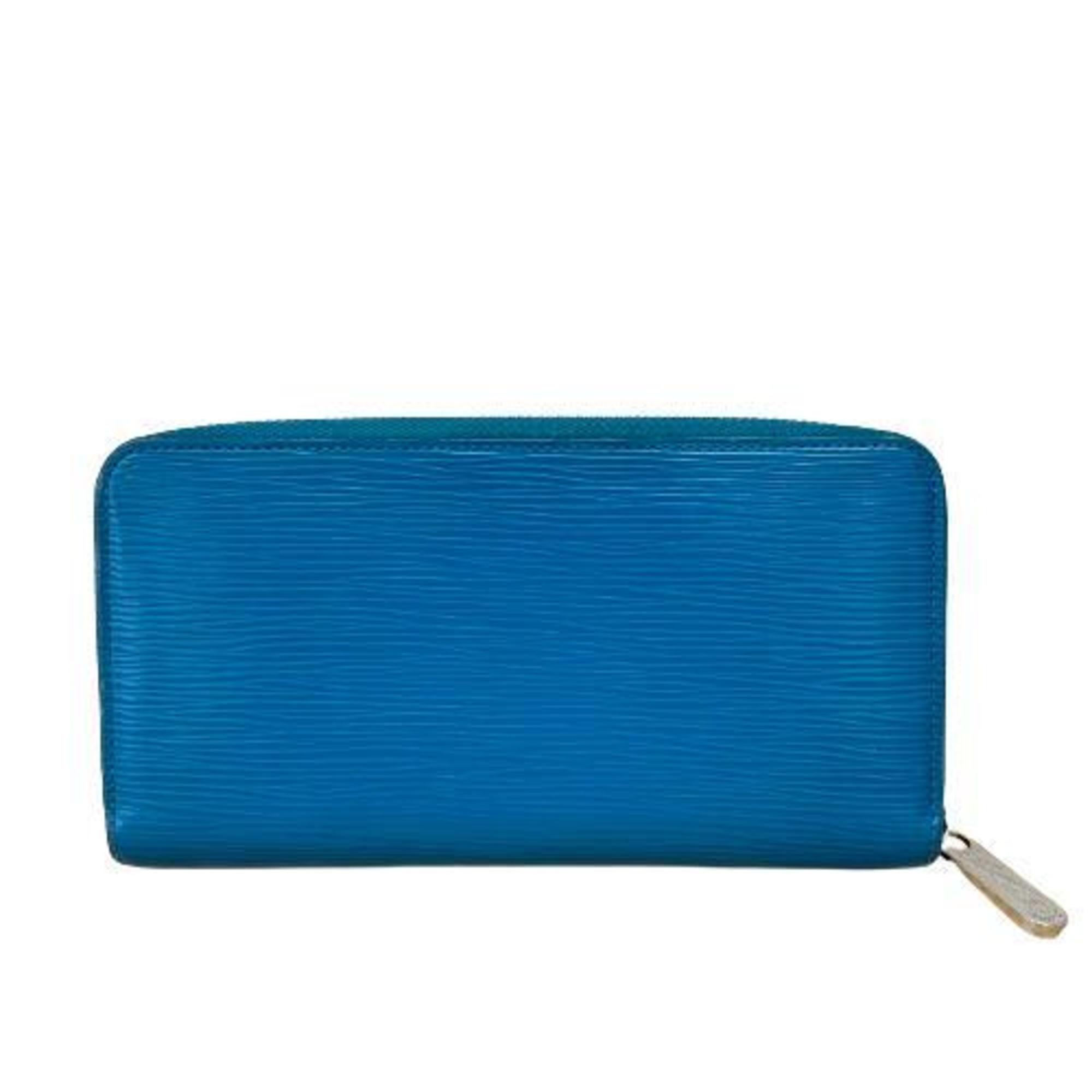 LOUIS VUITTON M60311 Epi Zippy Wallet Cyan Blue Turquoise Long Men's Women's