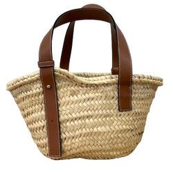 LOEWE Basket Small Handbag 10111490 Palm Leaf Calf Tote Bag