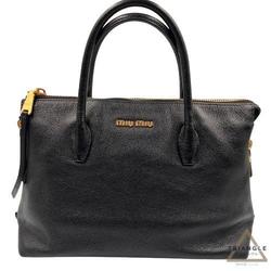 miu Miu Madras Tote Bag Black