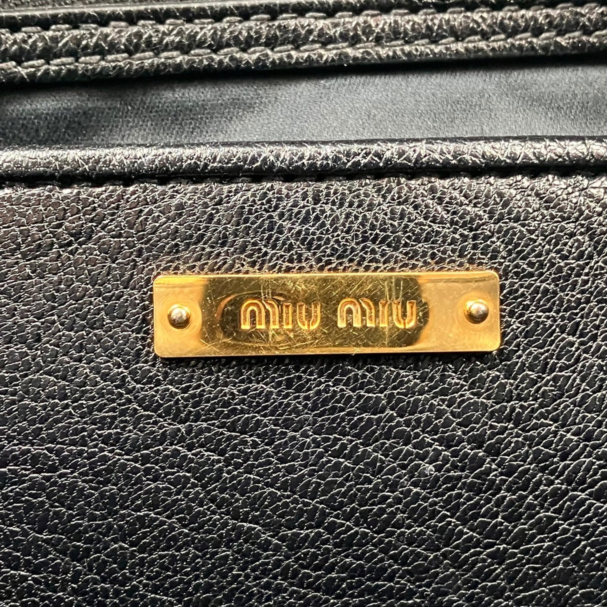 miu Miu Madras Tote Bag Black