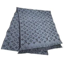 LOUIS VUITTON M78525 Scarf Echarpe Monogram Classic Blue Marine Wool Men's Women's