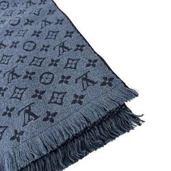 LOUIS VUITTON M78525 Scarf Echarpe Monogram Classic Blue Marine Wool Men's Women's