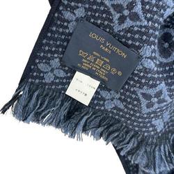 LOUIS VUITTON M78525 Scarf Echarpe Monogram Classic Blue Marine Wool Men's Women's