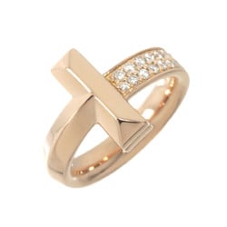 Tiffany & Co. T-One 11-size ring, diamond, 0.21ct, K18, PG, pink gold, 750, Diamond Ring