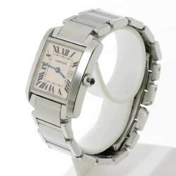 Cartier Tank Francaise MM W51011Q3 Boys Watch Date Ivory Quartz