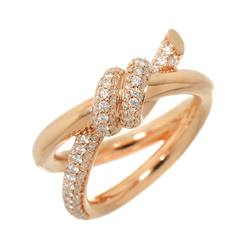 Tiffany & Co. Knot Double Row 8.5 Ring Diamond 0.31ct K18 PG Pink Gold 750