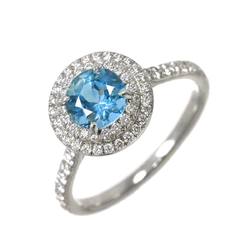 Tiffany & Co. Solest Aquamarine Diamond Ring, Size 15.5, Platinum, Ring