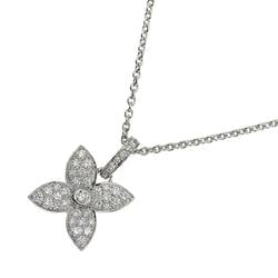 Louis Vuitton LOUIS VUITTON Pendant Craccant Pavé Diamond Necklace 42cm K18 WG White Gold 750