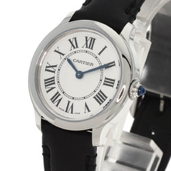 Cartier WSPN0030 Ronde Must Do 29mm Watch Stainless Steel Black Strap Ladies CARTIER