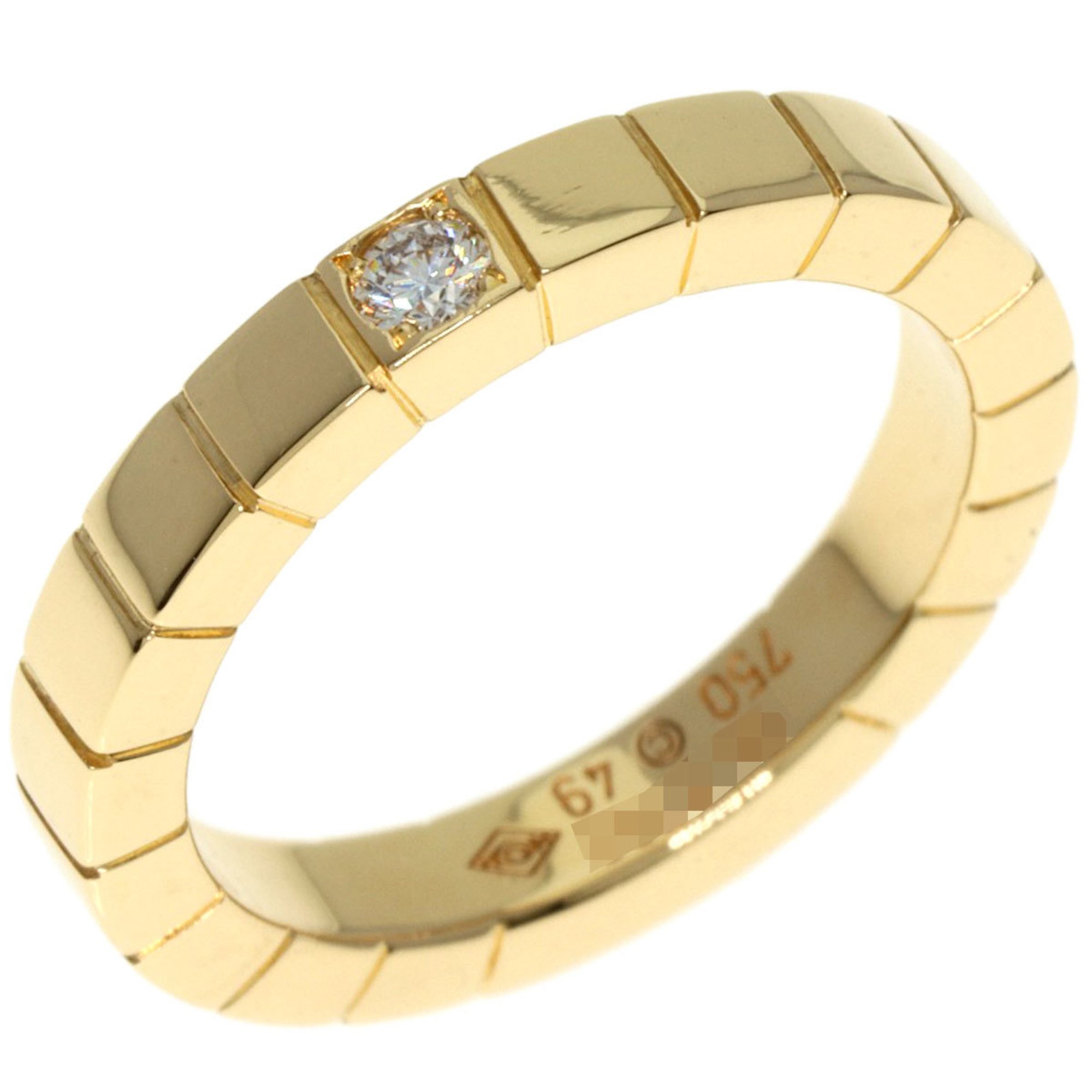 Cartier Lanier 1P Diamond #49 Ring, K18 Yellow Gold, Women's, CARTIER