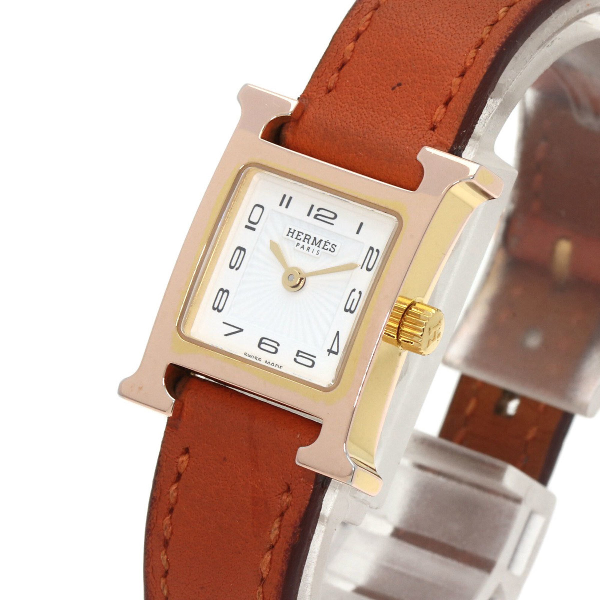 Hermes HH1.101 H Watch PGP Leather Ladies HERMES