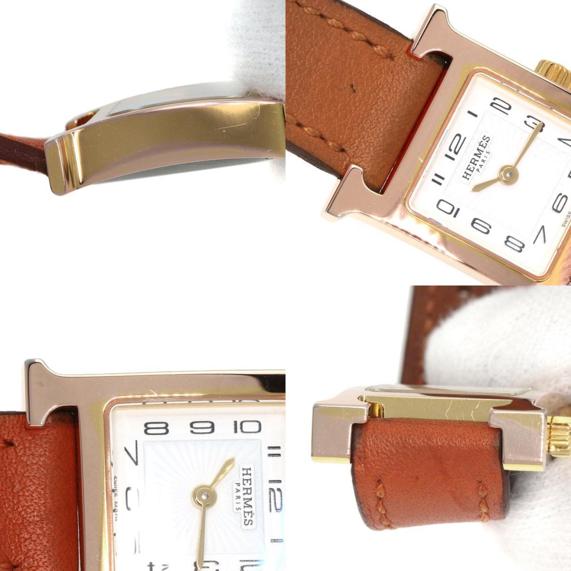 Hermes HH1.101 H Watch PGP Leather Ladies HERMES