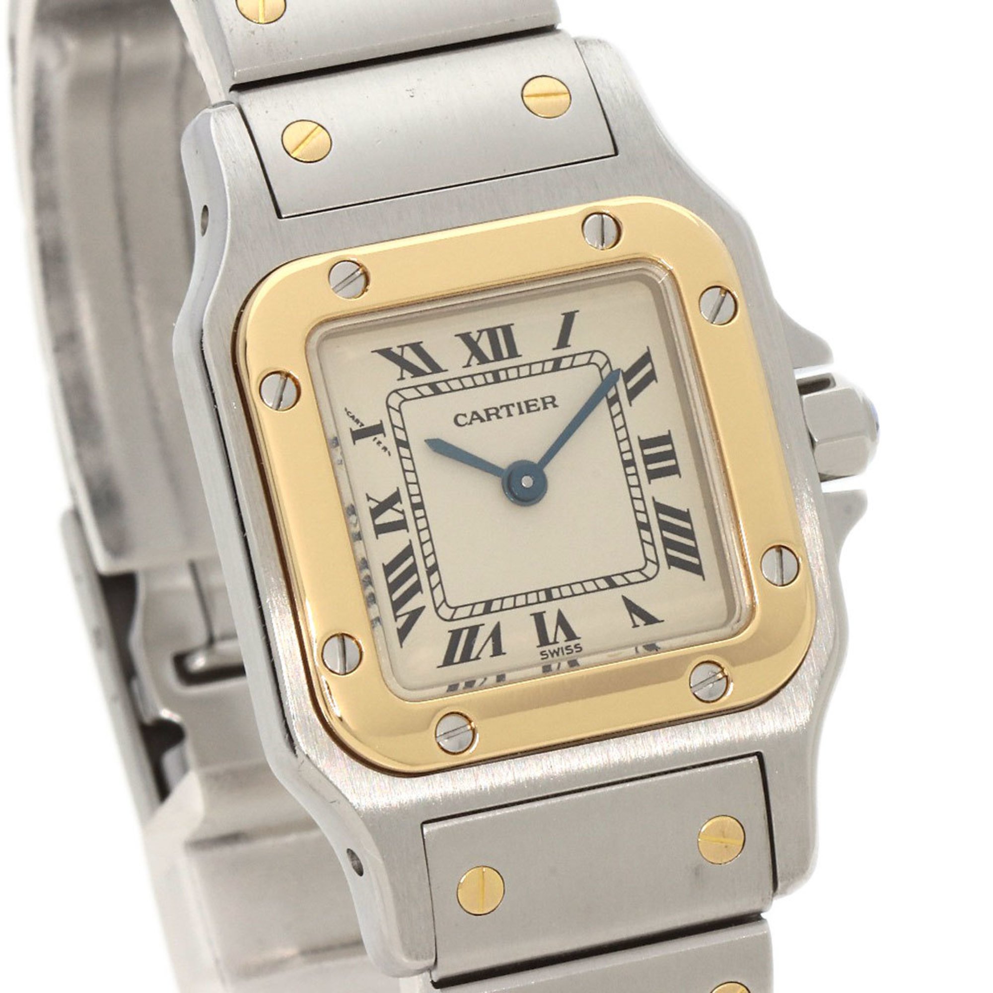 Cartier W20012C4 Santos Galbe SM Watch Stainless Steel SS K18YG Ladies CARTIER