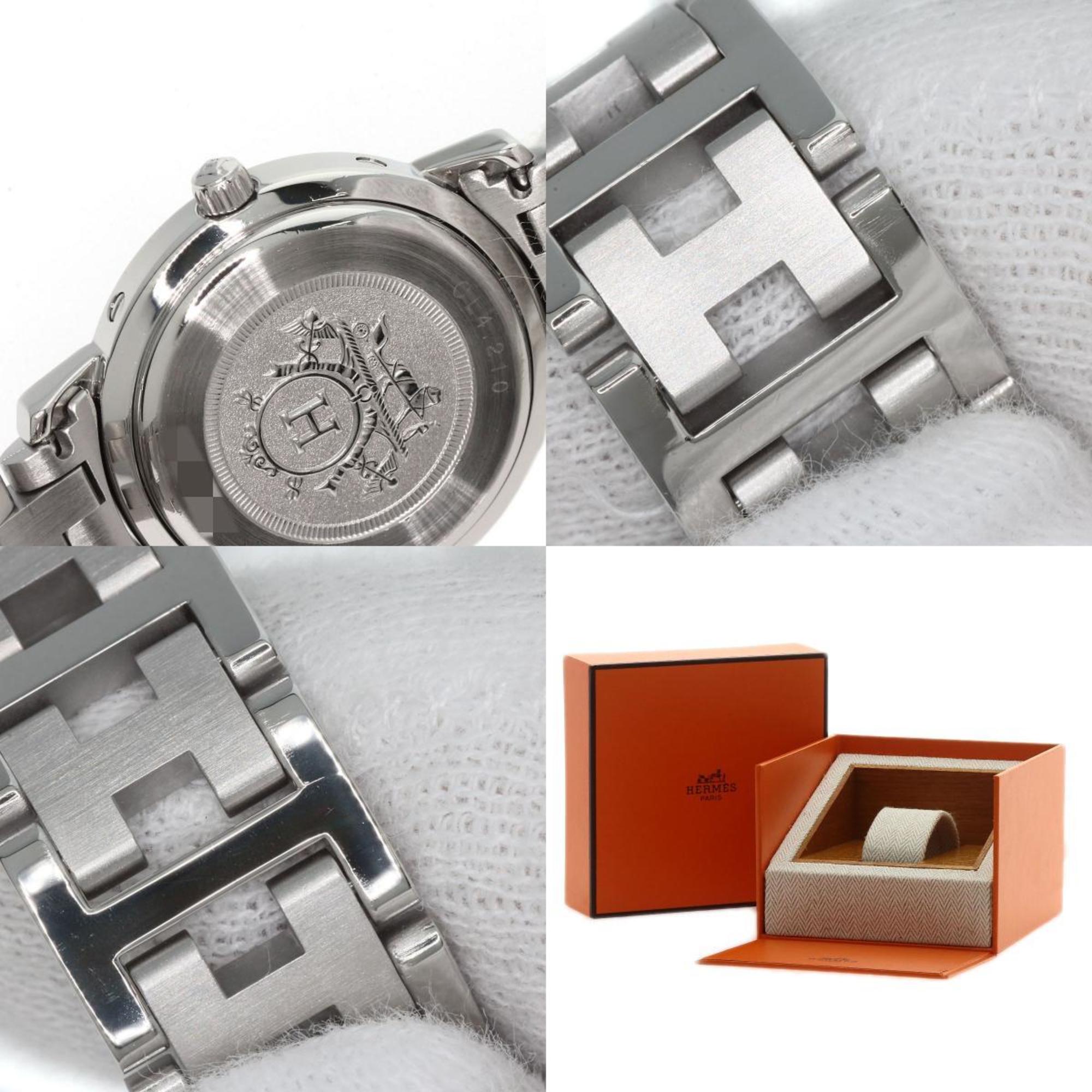 Hermes CL4.210 Clipper Watch Stainless Steel SS Ladies HERMES