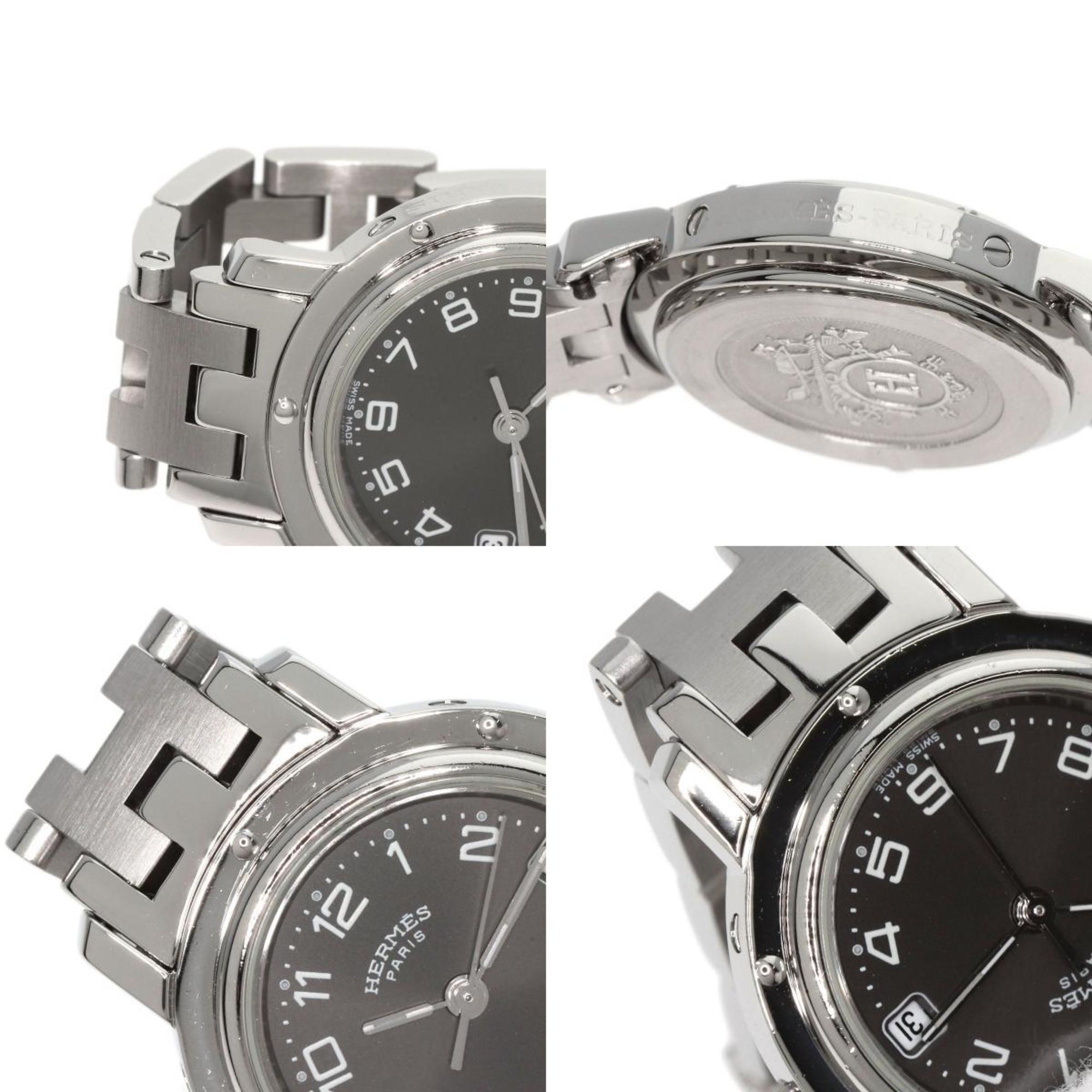 Hermes CL4.210 Clipper Watch Stainless Steel SS Ladies HERMES