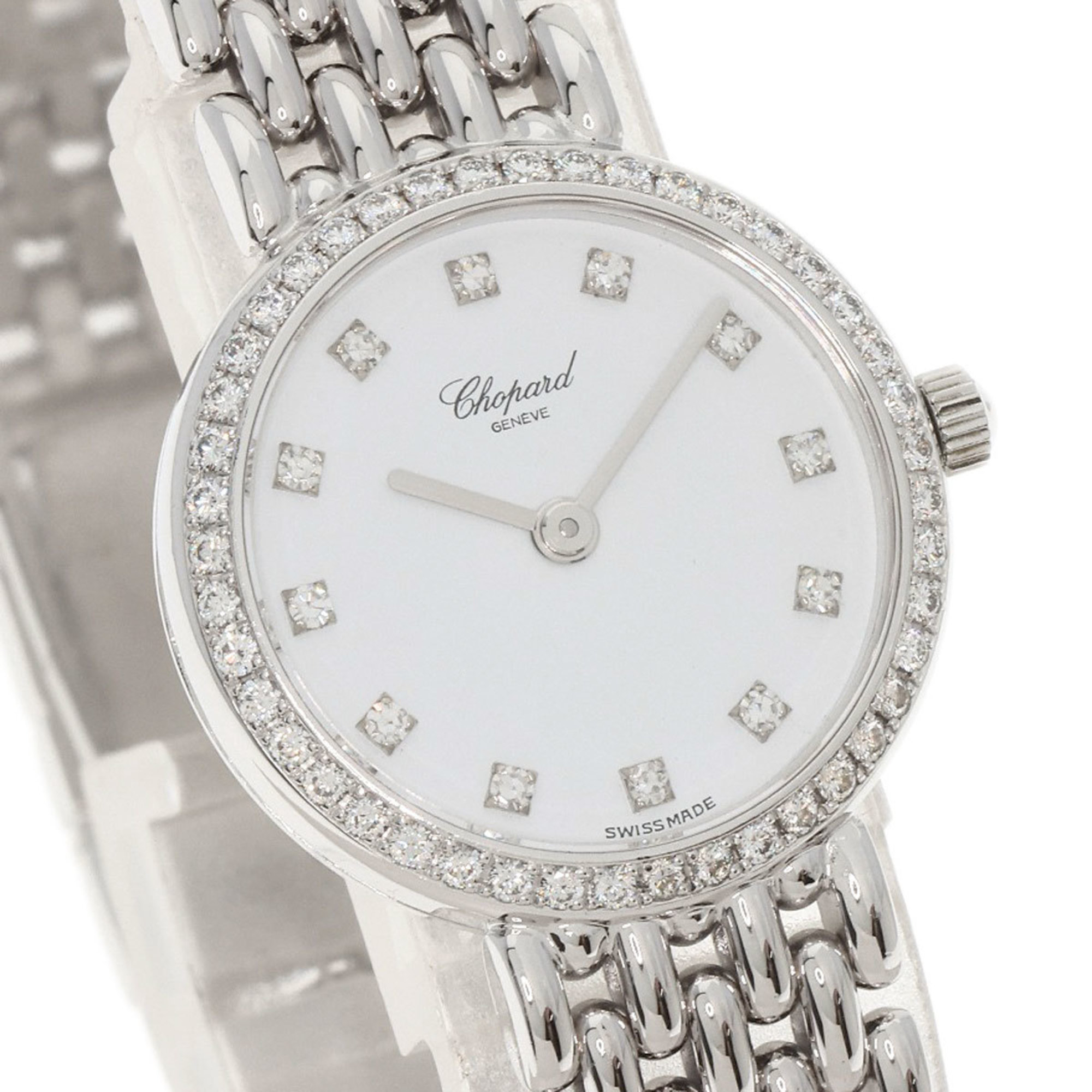 Chopard 10 5911 Classic 12P Bezel Diamond Watch K18 White Gold K18WG Women's