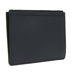 Hermes City Zip Wallet/Coin Case Evercolor Black Navy Y Stamp