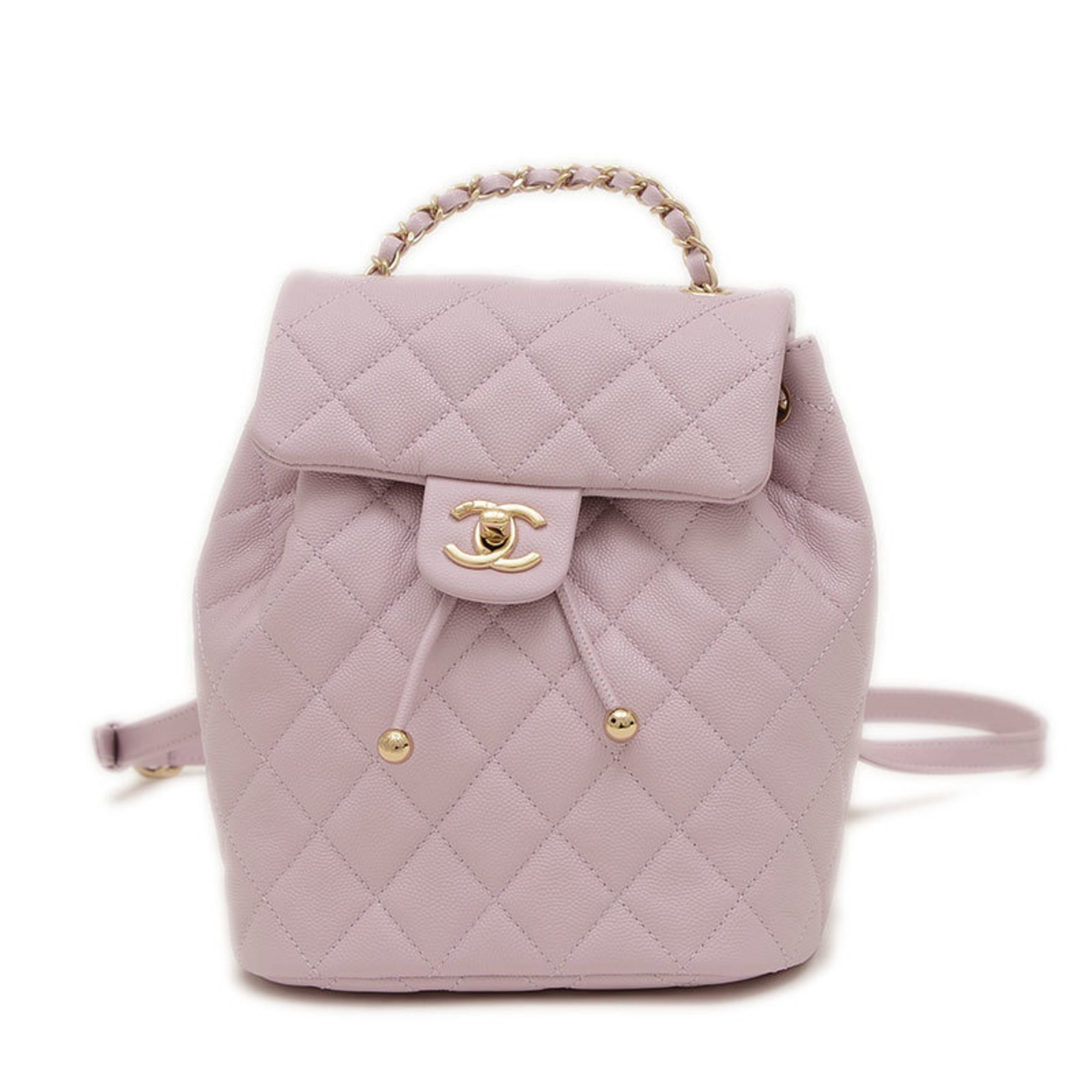 Chanel Matelasse Backpack Chain Caviar Skin Purple AS4058