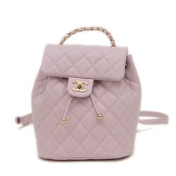 Chanel Matelasse Backpack Chain Caviar Skin Purple AS4058