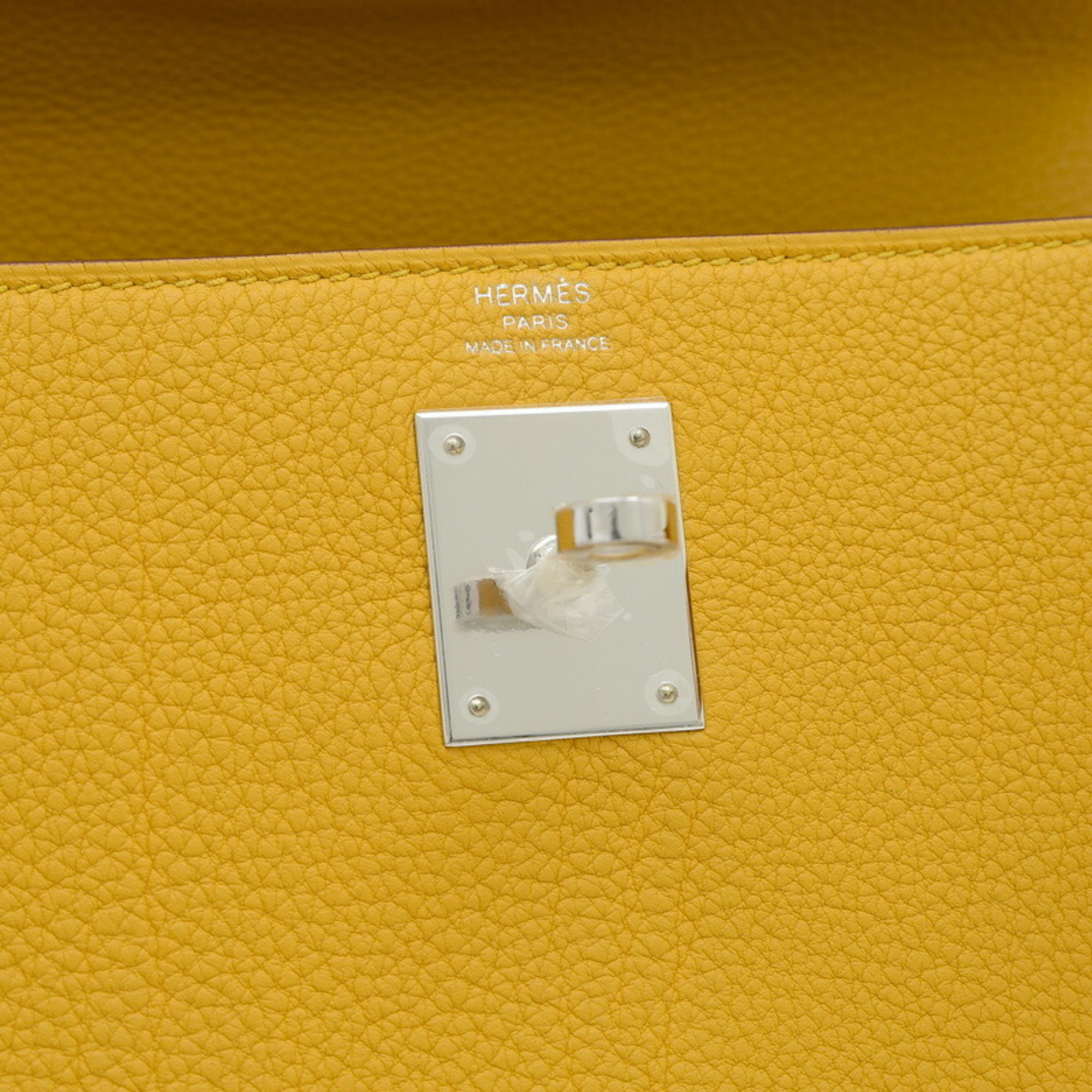 Hermes Kelly 28 Inner Stitching Handbag Togo Jaune Ambre W Engraved