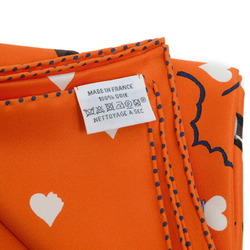 Hermes Carre 70 Scarf Tea Time Orange 100% Silk