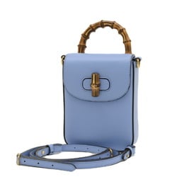 Gucci Bamboo 3WAY Shoulder Bag Calf Blue 702106