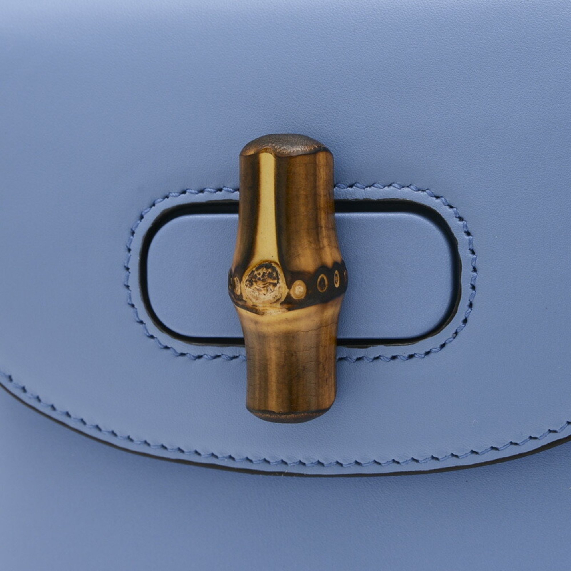 Gucci Bamboo 3WAY Shoulder Bag Calf Blue 702106