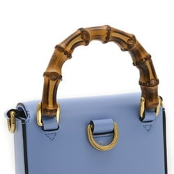 Gucci Bamboo 3WAY Shoulder Bag Calf Blue 702106